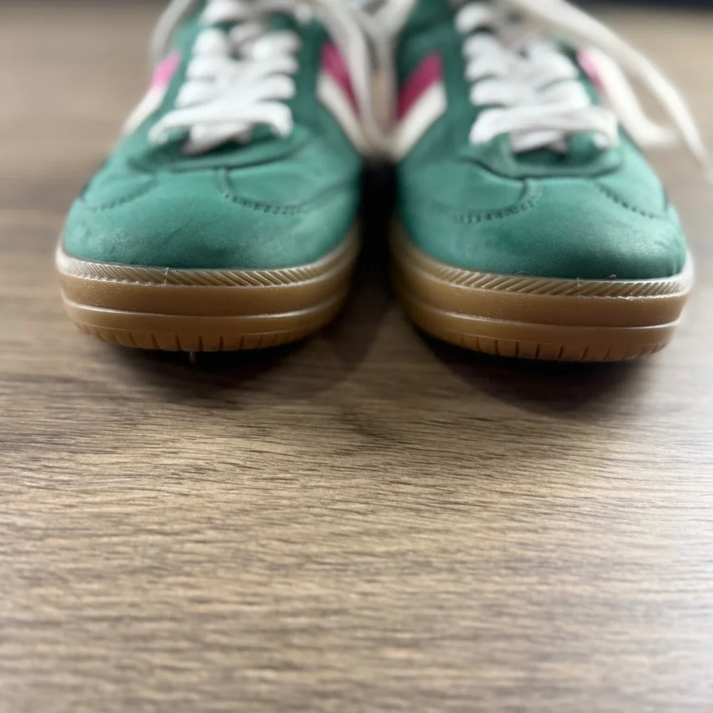 DV by Dolce Vita Sybela Retro Low Top Trainers Lifestyle Casual Green Pink 6.5
